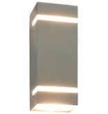 VidaXL Buitenwandlampen 2 st 35 W rechthoekig zilverkleurig