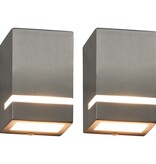 VidaXL Buitenwandlampen 2 st 35 W rechthoekig zilverkleurig