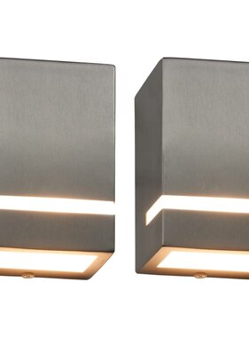 VidaXL Buitenwandlampen 2 st 35 W rechthoekig zilverkleurig