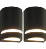 VidaXL Buitenwandlampen 2 st 35 W halfrond zwart