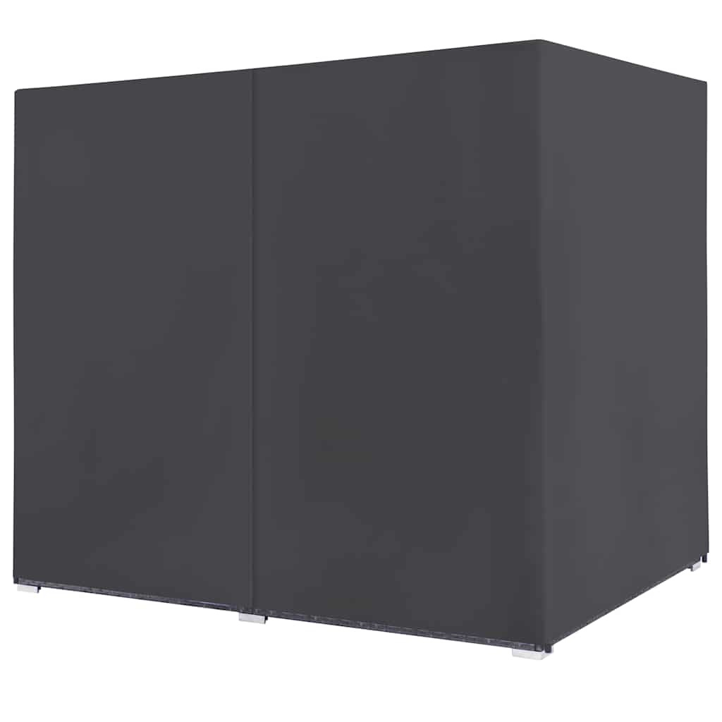 VidaXL Loungebed met gordijnen poly rattan grijs