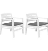 VidaXL 3-delige Loungeset kunststof wit