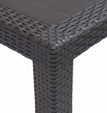 VidaXL Tuintafel 220x90x72 cm rattan-look kunststof bruin