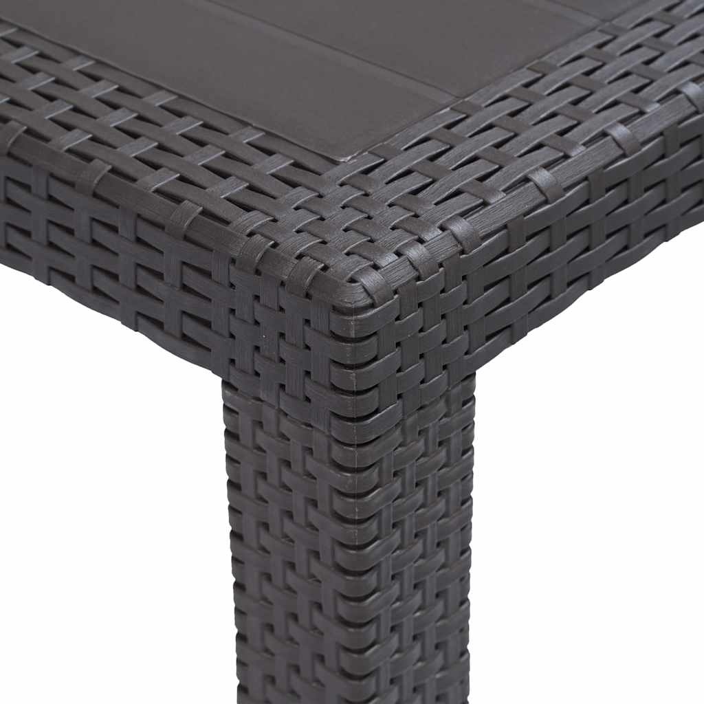 VidaXL Tuintafel 220x90x72 cm rattan-look kunststof bruin