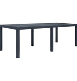 VidaXL Tuintafel 220x90x72 cm rattan-look kunststof antraciet