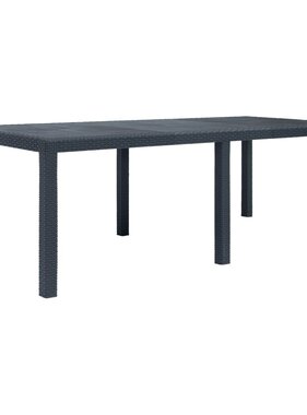 VidaXL Tuintafel 220x90x72 cm rattan-look kunststof antraciet