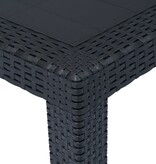 VidaXL Tuintafel 220x90x72 cm rattan-look kunststof antraciet