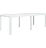 VidaXL Tuintafel 220x90x72 cm rattan-look kunststof wit