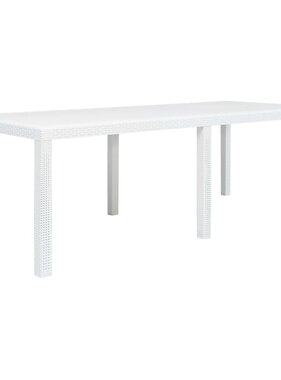VidaXL Tuintafel 220x90x72 cm rattan-look kunststof wit