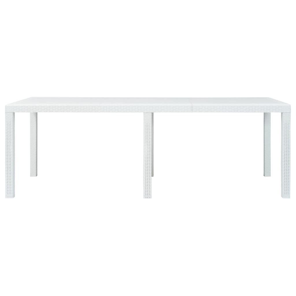 VidaXL Tuintafel 220x90x72 cm rattan-look kunststof wit