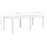VidaXL Tuintafel 220x90x72 cm rattan-look kunststof wit