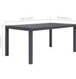 VidaXL Tuintafel 150x90x72 cm rattan-look kunststof bruin