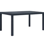 VidaXL Tuintafel 150x90x72 cm rattan-look kunststof antraciet