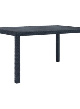 VidaXL Tuintafel 150x90x72 cm rattan-look kunststof antraciet