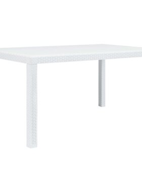 VidaXL Tuintafel 150x90x72 cm rattan-look kunststof wit