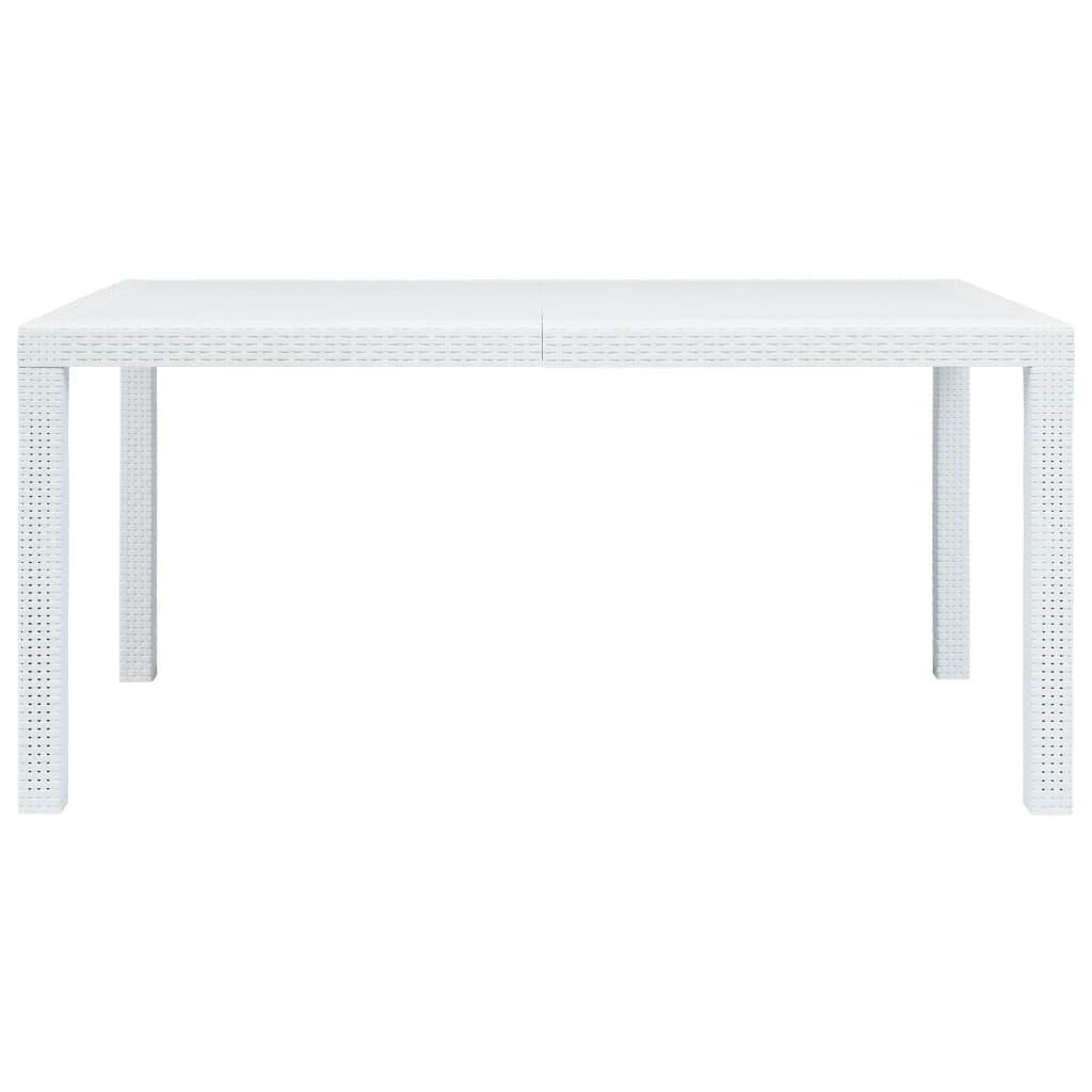VidaXL Tuintafel 150x90x72 cm rattan-look kunststof wit
