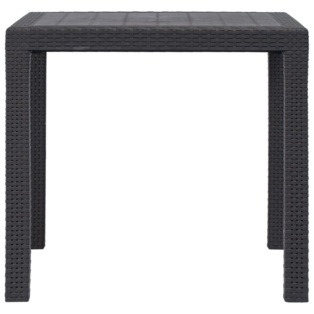 VidaXL Tuintafel 79x79x72 cm rattan-look kunststof bruin