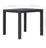 VidaXL Tuintafel 79x79x72 cm rattan-look kunststof bruin