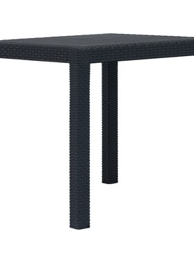 VidaXL Tuintafel 79x79x72 cm rattan-look kunststof antraciet