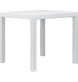 VidaXL Tuintafel 79x79x72 cm rattan-look kunststof wit