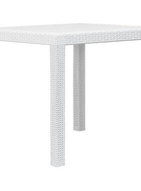 VidaXL Tuintafel 79x79x72 cm rattan-look kunststof wit
