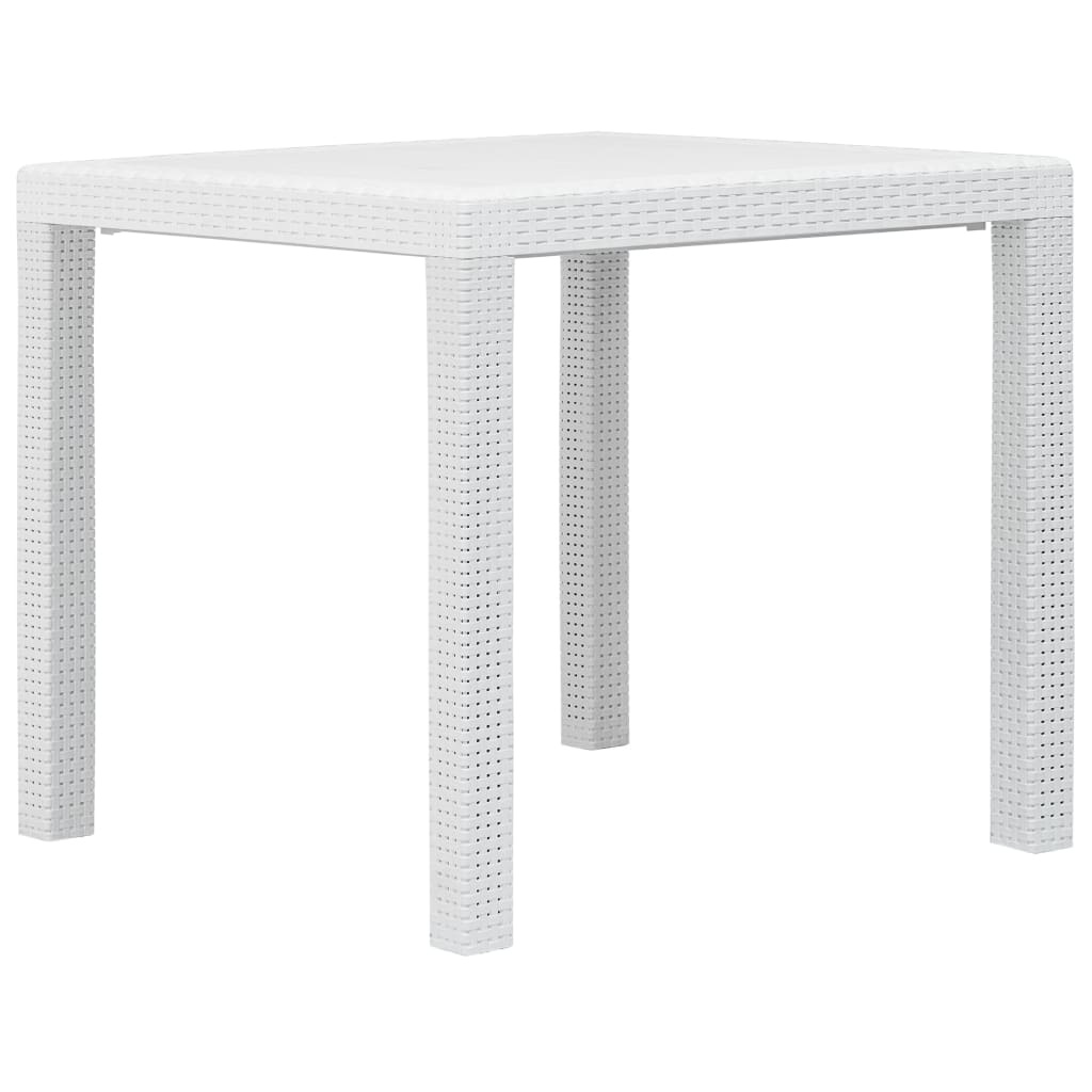 VidaXL Tuintafel 79x79x72 cm rattan-look kunststof wit