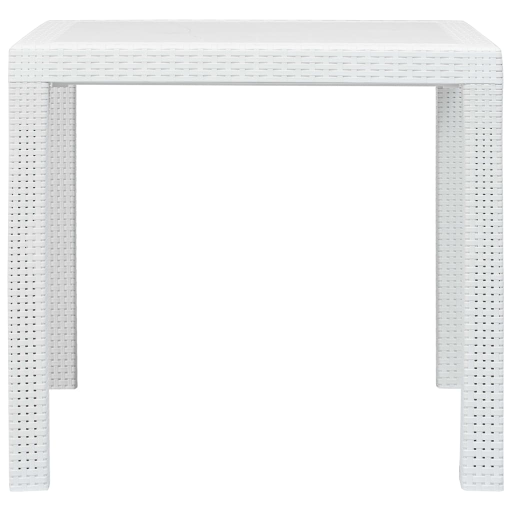 VidaXL Tuintafel 79x79x72 cm rattan-look kunststof wit
