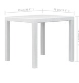 VidaXL Tuintafel 79x79x72 cm rattan-look kunststof wit