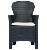 VidaXL Tuinstoelen 2 st met kussen rattan-look kunststof antraciet