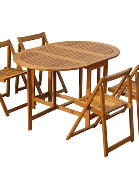 VidaXL 5-delige Tuinset inklapbaar massief acaciahout