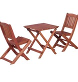 VidaXL 3-delige Bistroset voor kinderen massief eucalyptushout