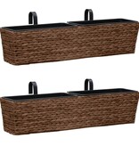 VidaXL Plantenbakken 2 st waterhyacint bruin