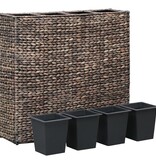 VidaXL Plantenbak verhoogd met 4 potten waterhyacint bruin