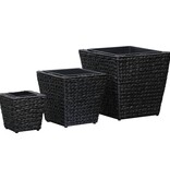 VidaXL Plantenbakken verhoogd 3 st waterhyacint zwart