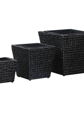 VidaXL Plantenbakken verhoogd 3 st waterhyacint zwart