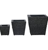 VidaXL Plantenbakken verhoogd 3 st waterhyacint zwart