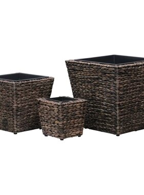 VidaXL Plantenbakken verhoogd 3 st waterhyacint bruin