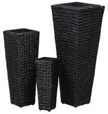 VidaXL Plantenbakken verhoogd 3 st waterhyacint zwart