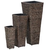 VidaXL Plantenbakken verhoogd 3 st waterhyacint donkerbruin