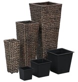 VidaXL Plantenbakken verhoogd 3 st waterhyacint donkerbruin