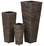 VidaXL Plantenbakken verhoogd 3 st waterhyacint donkerbruin