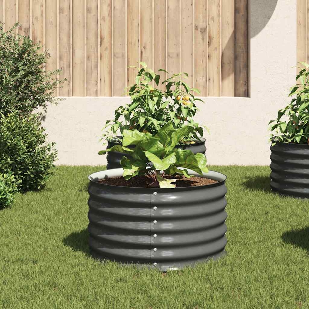 VidaXL Plantenbak verhoogd 80x80x44 cm gegalvaniseerd staal grijs
