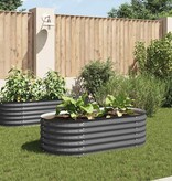 VidaXL Plantenbak verhoogd 160x80x44 cm gegalvaniseerd staal grijs