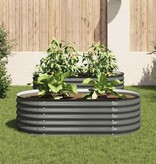 VidaXL Plantenbak verhoogd 160x80x44 cm gegalvaniseerd staal grijs