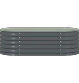 VidaXL Plantenbak verhoogd 160x80x44 cm gegalvaniseerd staal grijs