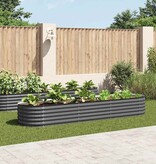 VidaXL Plantenbak verhoogd 320x80x44 cm gegalvaniseerd staal grijs