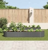 VidaXL Plantenbak verhoogd 320x80x44 cm gegalvaniseerd staal grijs