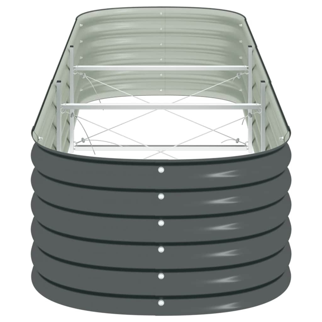 VidaXL Plantenbak verhoogd 320x80x44 cm gegalvaniseerd staal grijs