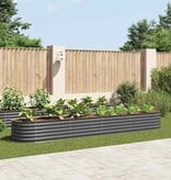 VidaXL Plantenbak verhoogd 400x80x44 cm gegalvaniseerd staal grijs