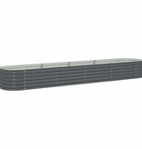 VidaXL Plantenbak verhoogd 400x80x44 cm gegalvaniseerd staal grijs
